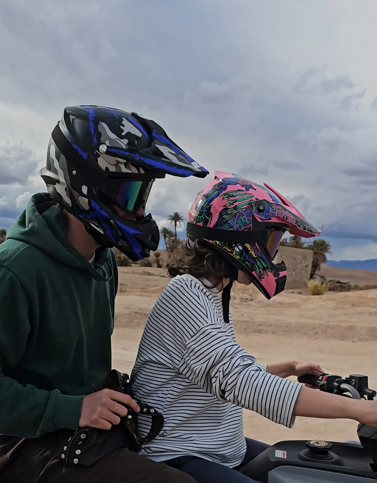 Protective helmet for quad rides