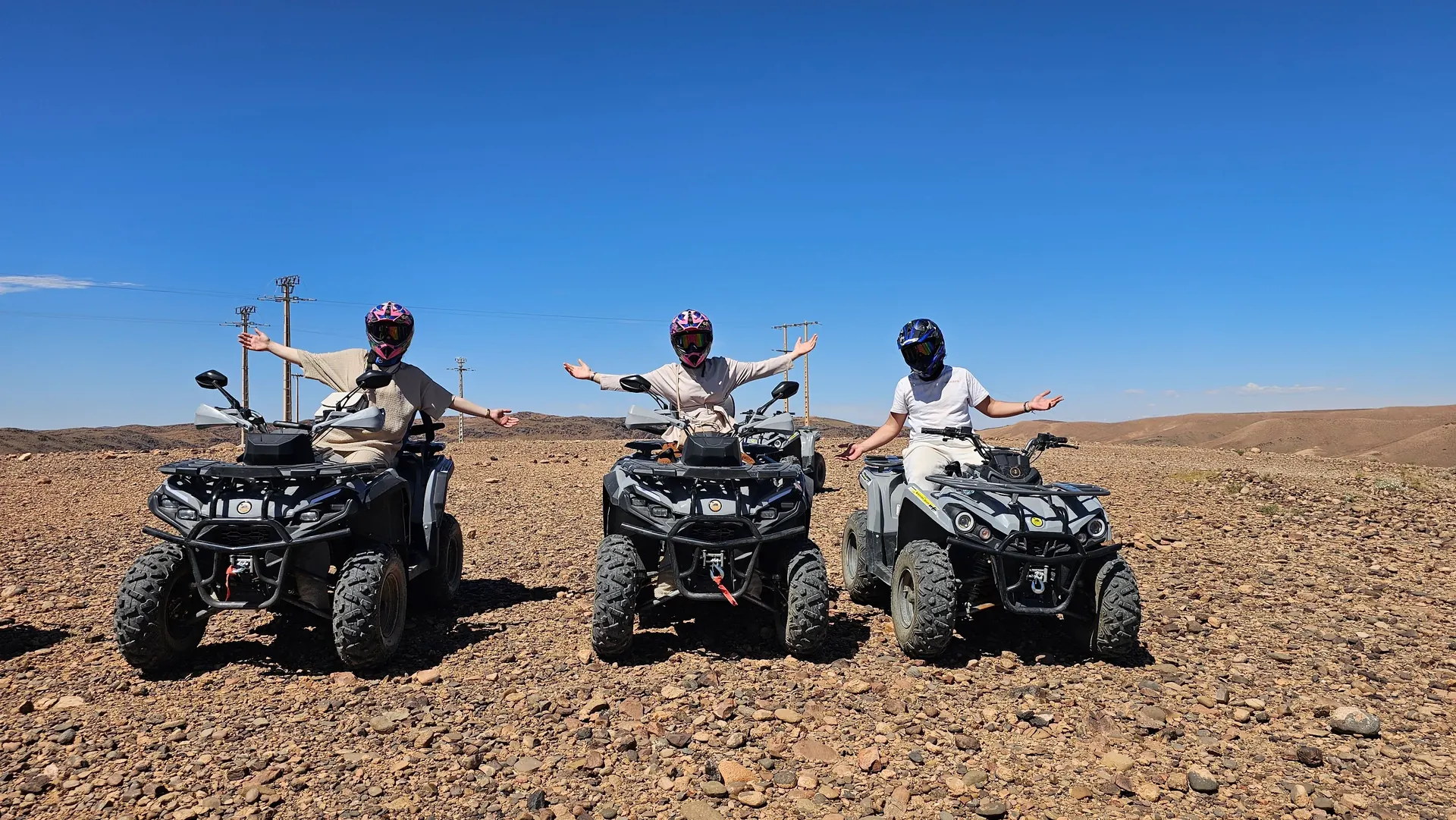 Quad vehicle in the palm oasis